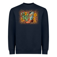 Navy cowboy boots cactus leopard Heavyweight Sweatshirt - AdoDesignShop