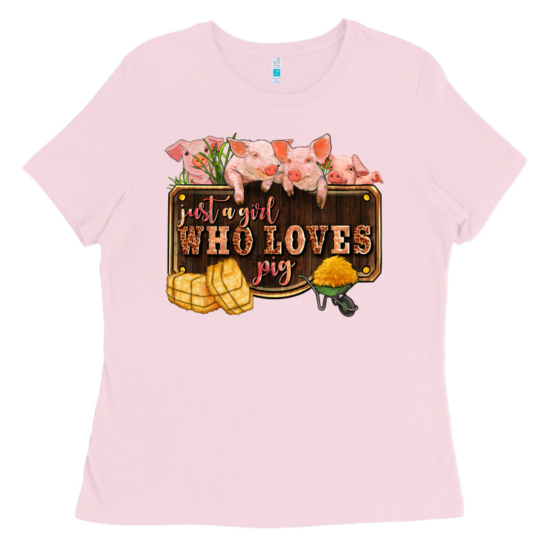 Just A Girl Who Loves Pig Olivia Ladies Tee by OliviaCreatesArt | Teevron