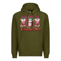 Army Green you give me teachcardia Premium Hoodie - RacoonDesign