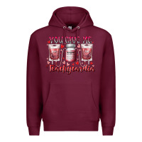 Burgundy you give me teachcardia Premium Hoodie - RacoonDesign