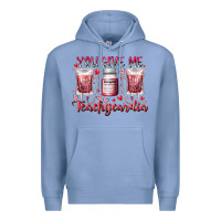 Colony Blue you give me teachcardia Premium Hoodie - RacoonDesign