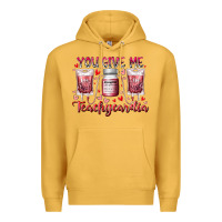 Mustard you give me teachcardia Premium Hoodie - RacoonDesign