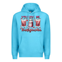 Ocean Blue you give me teachcardia Premium Hoodie - RacoonDesign