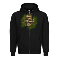 Black camouflage glitter patch Zipper Hoodie - AdoDesignShop