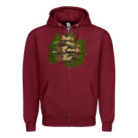 Burgundy camouflage glitter patch Zipper Hoodie - AdoDesignShop