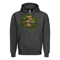 Charcoal Heather camouflage glitter patch Zipper Hoodie - AdoDesignShop