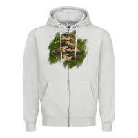 Camouflage Glitter Patch Zipper Hoodie | Teevron