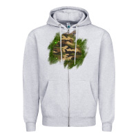 Heather Grey camouflage glitter patch Zipper Hoodie - AdoDesignShop