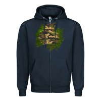 Navy camouflage glitter patch Zipper Hoodie - AdoDesignShop