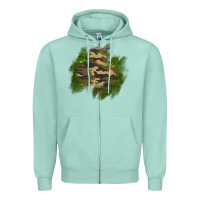 Seafoam camouflage glitter patch Zipper Hoodie - AdoDesignShop
