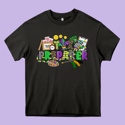 Tax Preparer Mardi Gras Heavy Core Tee Designed By Cowgirlartshop