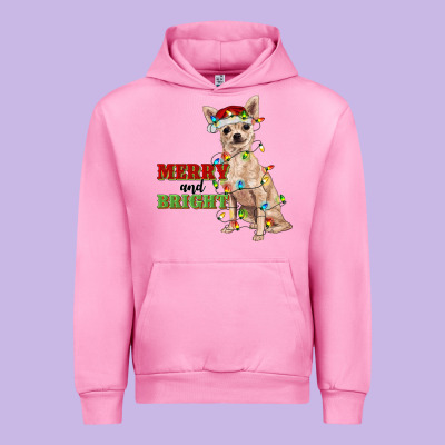 Merry And Bright Chihuahua Urban Hoodie Designed By Ranaportraitstore