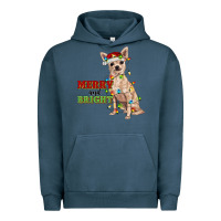Pigment Midnight Navy merry and bright chihuahua Urban Hoodie - RanaPortraitStore