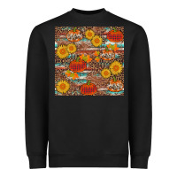 Black pumpkin plaid sunflower seamless Heavyweight Sweatshirt - AdoDesignShop