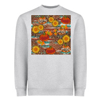 Heather Grey pumpkin plaid sunflower seamless Heavyweight Sweatshirt - AdoDesignShop