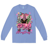 Colony Blue Pink Christmas Truck Gnome Long Sleeve Tee - FaDigitalArtStudio