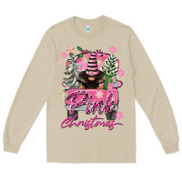 Mushroom Pink Christmas Truck Gnome Long Sleeve Tee - FaDigitalArtStudio