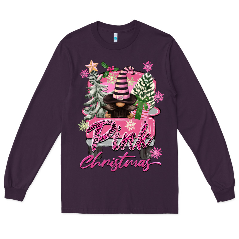 Pink Christmas Truck Gnome Long Sleeve Tee by FaDigitalArtStudio | Teevron