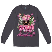 Smoke Pink Christmas Truck Gnome Long Sleeve Tee - FaDigitalArtStudio