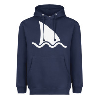 Navy shark fin Heavyweight Hoodie - DesigneFamous