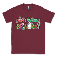 Burgundy Don't worry be hoppy Easter Day Classic Tee - HowdyJamesFarm