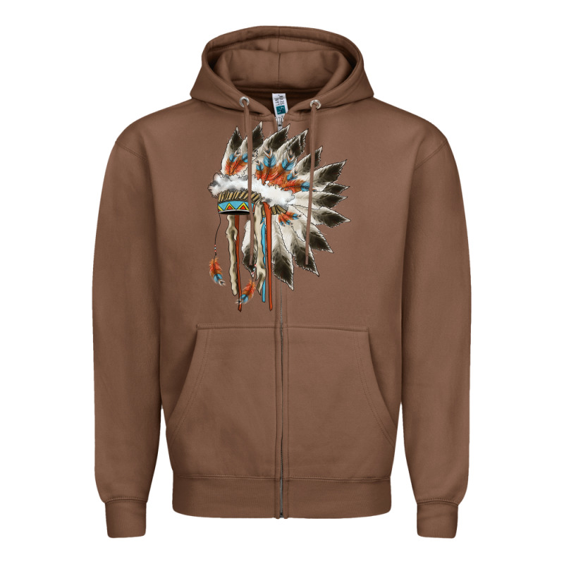 Indian Headress Zipper Hoodie by AdoDesignShop | Teevron