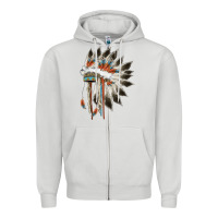 Dove Grey indian headress Zipper Hoodie - AdoDesignShop