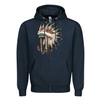 Navy indian headress Zipper Hoodie - AdoDesignShop