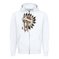 White indian headress Zipper Hoodie - AdoDesignShop