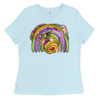 Baby Blue mardi gras rainbow Ladies Tee - OliviaCreatesArt
