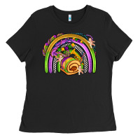 Black mardi gras rainbow Ladies Tee - OliviaCreatesArt