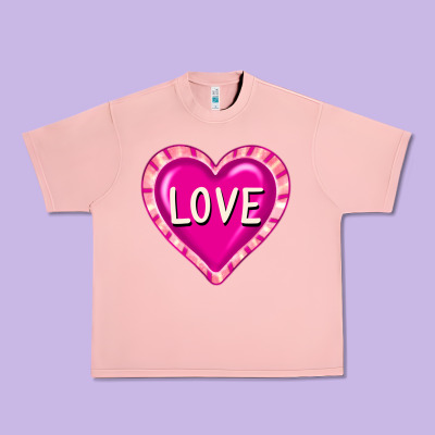Valentine's Day Hearts Urban Heavy Tee Designed By Fadigitalartstudio