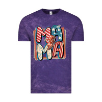 Cloud Purple 4th of July mama with lightning bolt Vintage Tee - FaDigitalArtStudio