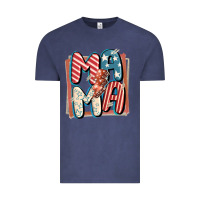 Vintage Denim 4th of July mama with lightning bolt Vintage Tee - FaDigitalArtStudio