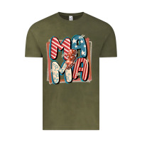 Vintage Olive 4th of July mama with lightning bolt Vintage Tee - FaDigitalArtStudio
