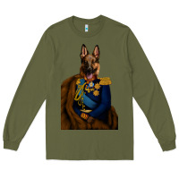 Army Green Pet Portraits, Custom Pet Portraits, Renaissance Pet Portraits, Custom Long Sleeve Tee - RanaPortraitStore