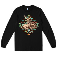 Black Aztec symbol rodeo Long Sleeve Tee - FaDigitalArtStudio