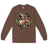 Chestnut Aztec symbol rodeo Long Sleeve Tee - FaDigitalArtStudio