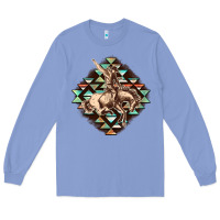 Colony Blue Aztec symbol rodeo Long Sleeve Tee - FaDigitalArtStudio