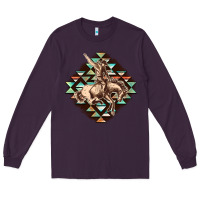 Plum Aztec symbol rodeo Long Sleeve Tee - FaDigitalArtStudio