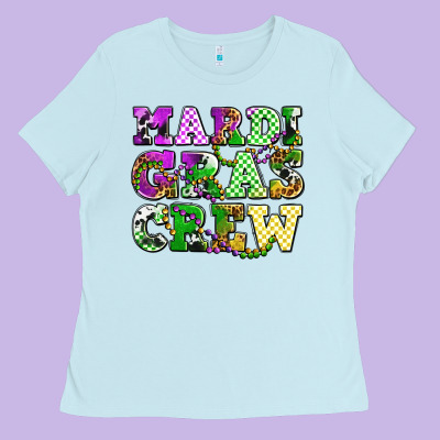 Mardi Gras Crew Olivia Ladies Tee Designed By Oliviacreatesart