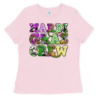 Bubblegum Pink mardi gras crew olivia Ladies Tee - OliviaCreatesArt