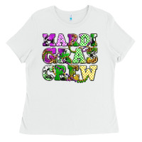 White mardi gras crew olivia Ladies Tee - OliviaCreatesArt