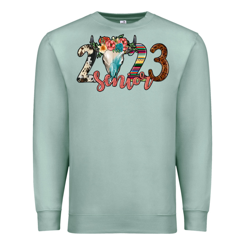 2023 Senior Bull Skull Premium Sweatshirt by JahusDesignShop | Teevron