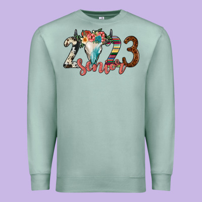 2023 Senior Bull Skull Premium Sweatshirt Designed By Jahusdesignshop