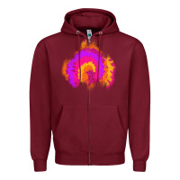 Burgundy tie dye glitter patch Zipper Hoodie - AdoDesignShop