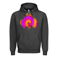 Charcoal Heather tie dye glitter patch Zipper Hoodie - AdoDesignShop