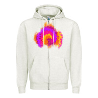 Oatmeal Heather tie dye glitter patch Zipper Hoodie - AdoDesignShop