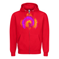 Red tie dye glitter patch Zipper Hoodie - AdoDesignShop