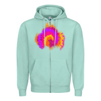 Seafoam tie dye glitter patch Zipper Hoodie - AdoDesignShop